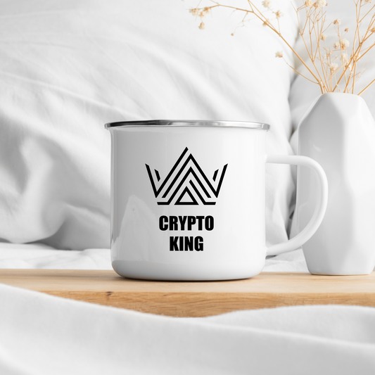 Premium stainless steel “Crypto King” mug crafted for crypto and stock market investors who rule the markets with confidence and long-term vision