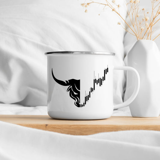 Crypto trader bull mug made of stainless steel