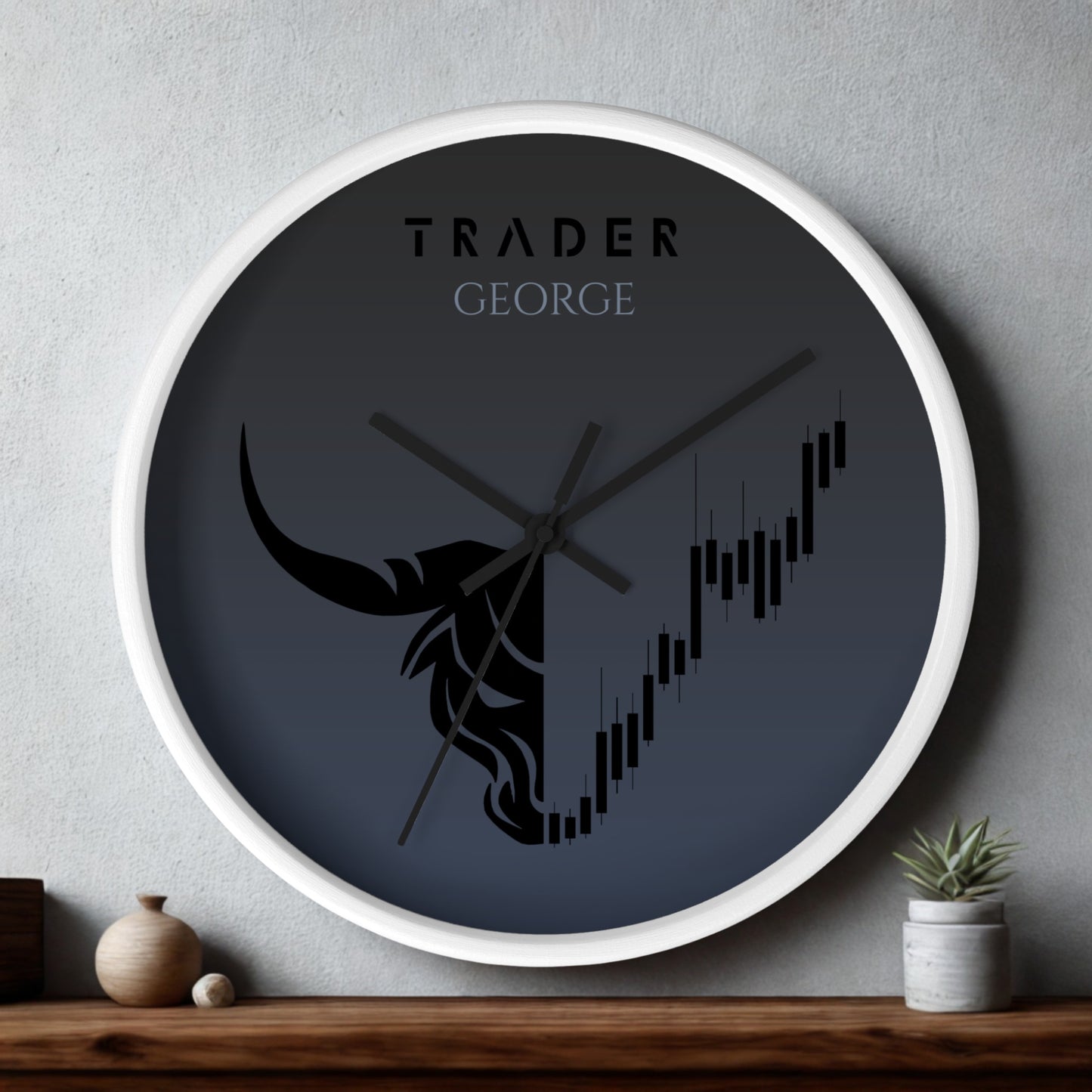 Elegant personalized coin trader wall art clock