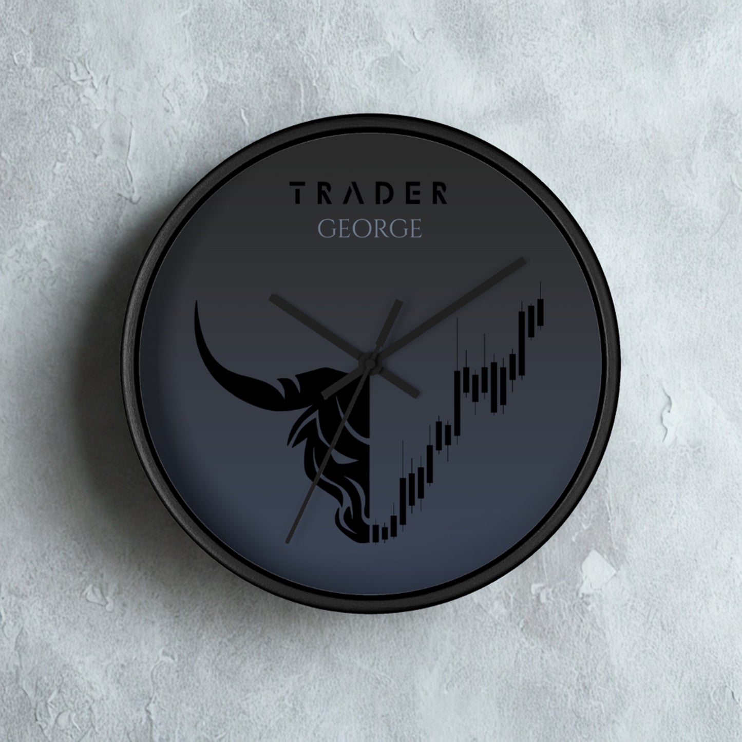 Minimalist stocks trader clock in elegant blue theme