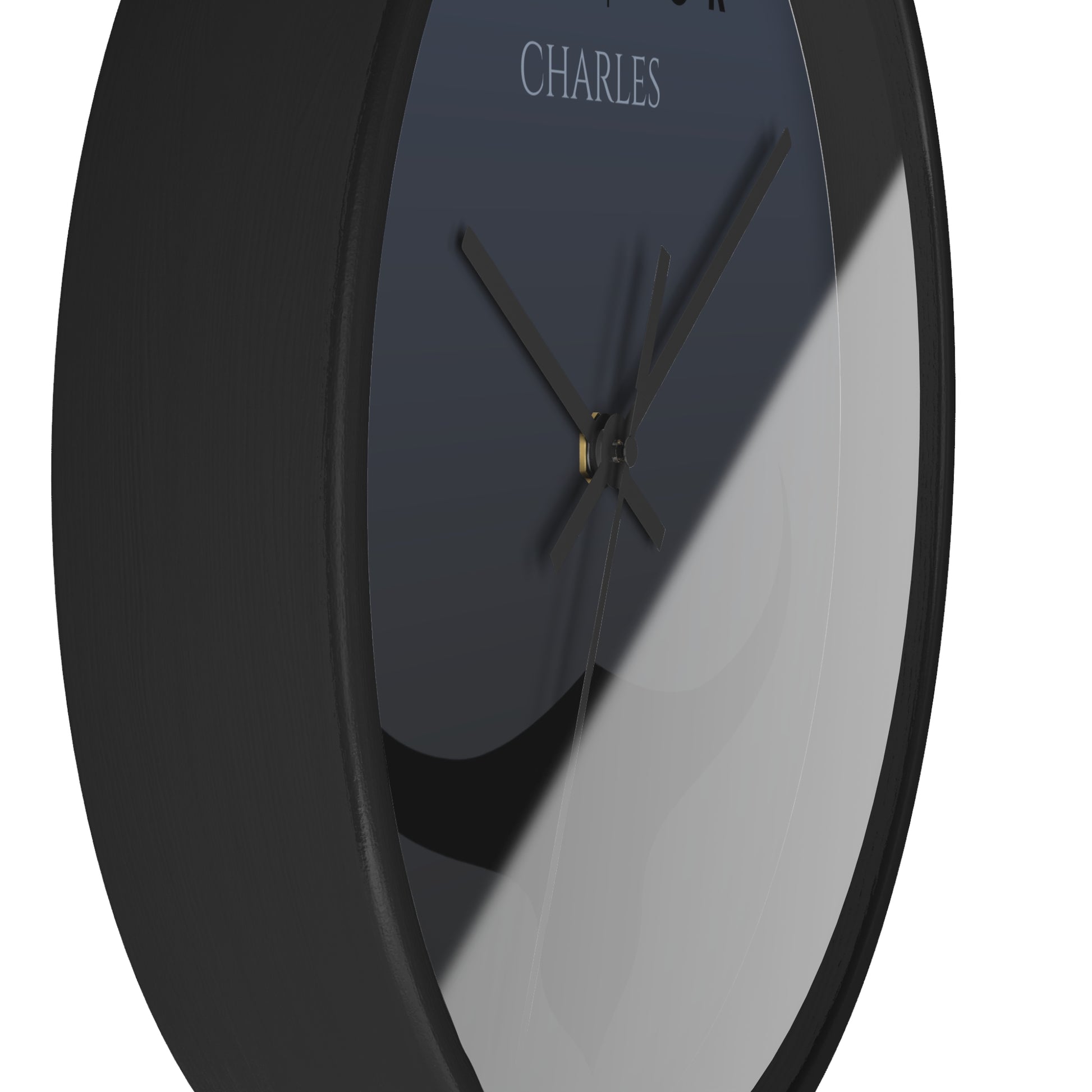 Personalized investor clock on office or cryptocurrency trading desk setup