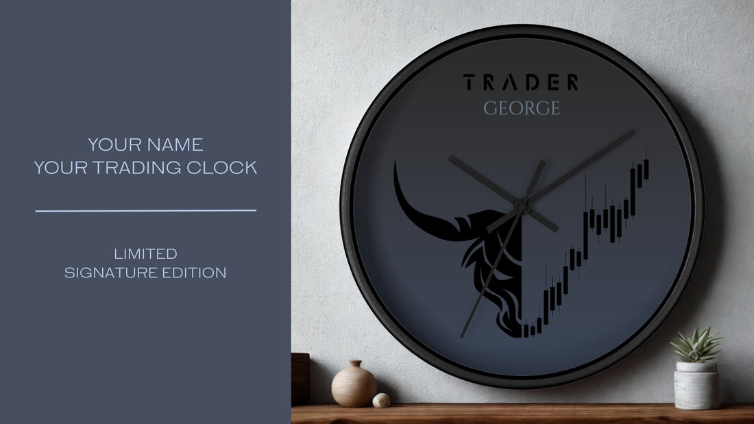 Personalized Trader Wall Clock. Premium Wood Craftsmanship. 
