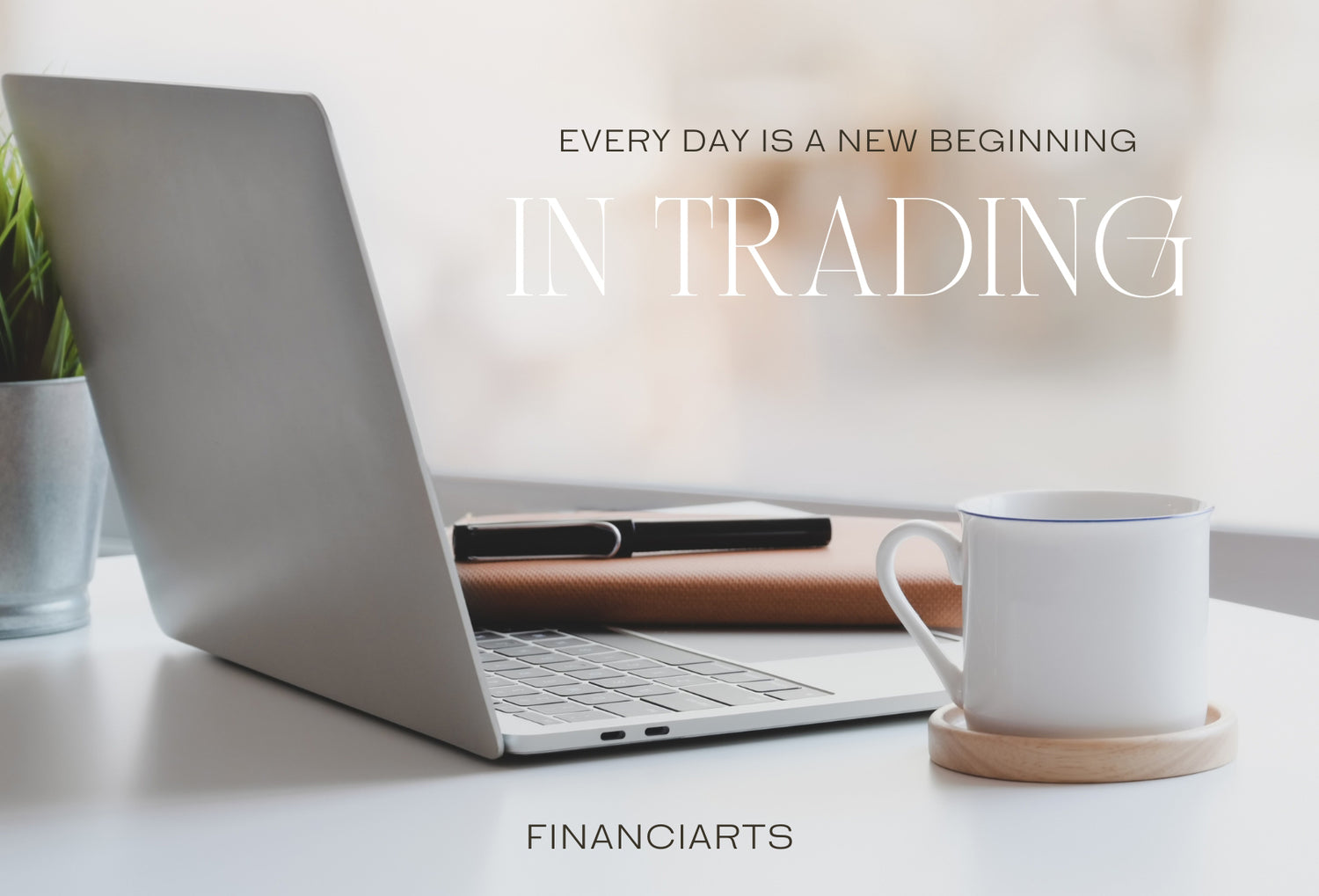 Morning routine photo showing traders and investors working with a laptop and coffee at a modern desk setup. This lifestyle image reflects a focused trading mindset and is ideal for finance, stock market, and investor-themed websites and promotions.